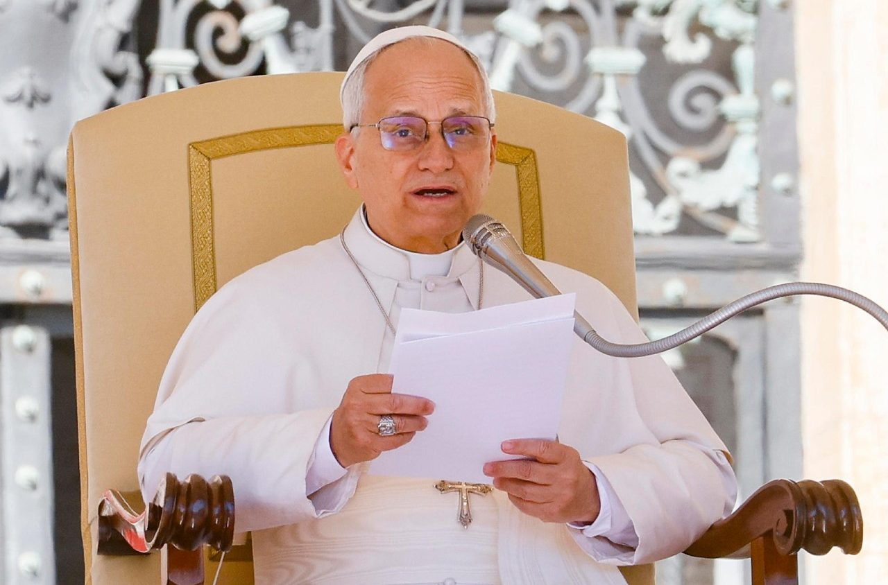 XIV. Leó pápa a szerdai általános kihallgatáson a Szent Péter téren  (ANSA)